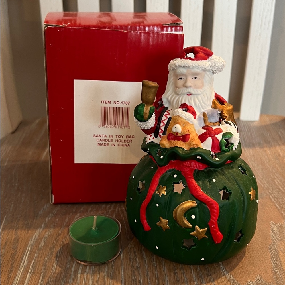 Ceramic Santa Candle Holder VINTAGE